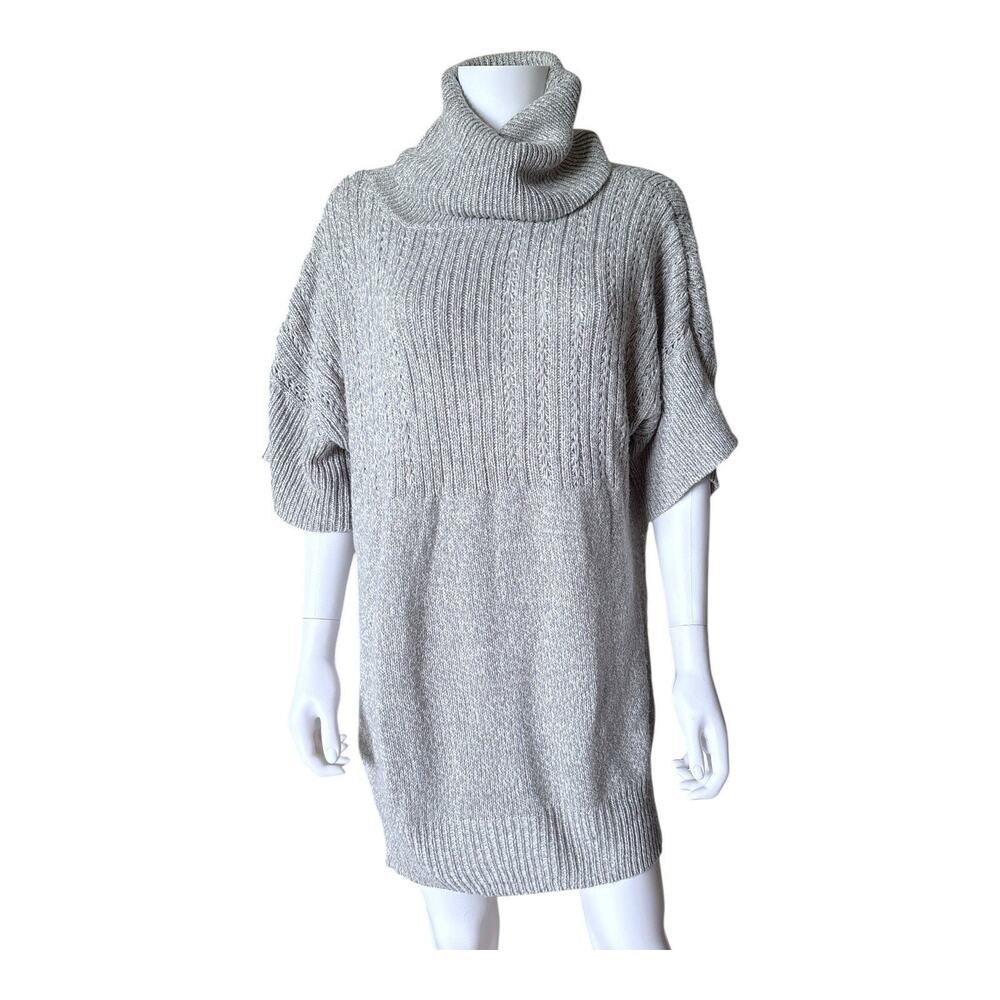 Fashion Bug Sweater Dress Womens XL Gray Turtleneck Dolman Sleeve Knit Tunic